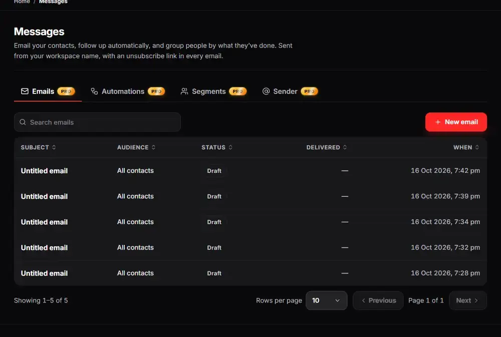 Arknox email composer with subject and message